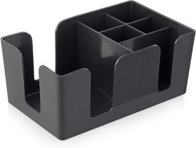 img 4 attached to 🍽️ Black Plastic Bar Caddy Organizer with 6 Compartments by New Star Foodservice 48001