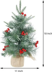 img 1 attached to Prelit 18 Inch Mini Table Top Christmas Tree with LED Lights - Perfect Xmas Decor for Home, Office, or Bedroom