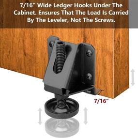 img 3 attached to 🔧 Anwenk Heavy Duty Furniture Levelers - Adjustable Table Leg Leveler with Lock Nuts for Furniture, Table, Cabinets, Workbench, Shelving Units, and More - Black
