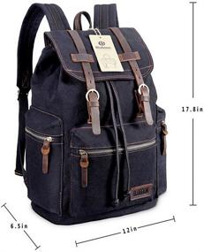 img 3 attached to 🎒 BLUBOON Vintage Leather Rucksack Backpack