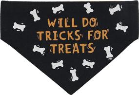 img 1 attached to 🎃 Halloween Dog Collar Bandana - Will Perform Tricks for Treats - PRIMITIVES by Kathy