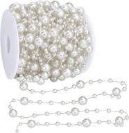 sparkling 66 feet christmas beads garland: enhance your holiday decor with silver pearl strands logo