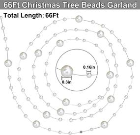 img 3 attached to Sparkling 66 Feet Christmas Beads Garland: Enhance Your Holiday Decor with Silver Pearl Strands