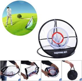 img 1 attached to 🏌️ 3-Layer Runytek Golf Chipping Net for Backyard Practice - Portable, Foldable, Indoor/Outdoor