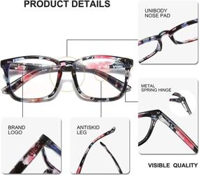 img 1 attached to 👓 Очки Versol Square Blue Light Blocking с пружинными петлями для мужчин и женщин - компьютерные, для чтения и игровые очки без рецепта