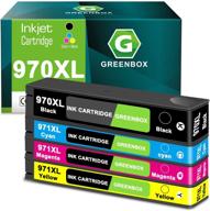 greenbox remanufactured ink cartridges for hp officejet pro x576dw x476dw x476dn x551dw x451dn x451dw printer - hp 970xl 971xl (1 black, 1 cyan, 1 magenta, 1 yellow) logo