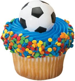img 1 attached to 🎉 SEO-Optimized: DecoPac 3D Soccer Ball Cupcake Rings - Pack of 12