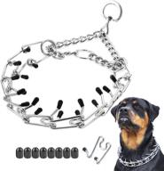 🐶 enhanced comfort and control: mayerzon dog prong collar with comfort tips - stainless steel choke pinch dog chain collar, 5-inch logo