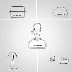 img 3 attached to 🔑 Lesnala 111 pcs Metal Keychain Bulk with Swivel Hooks, D Rings, Slide Buckles - Ideal for DIY Craft Making, Handbags, Backpacks, and Lanyards (3 Colors)