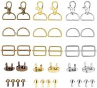 🔑 lesnala 111 pcs metal keychain bulk with swivel hooks, d rings, slide buckles - ideal for diy craft making, handbags, backpacks, and lanyards (3 colors) logo