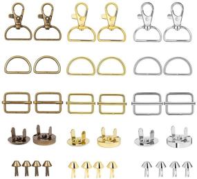 img 4 attached to 🔑 Lesnala 111 pcs Metal Keychain Bulk with Swivel Hooks, D Rings, Slide Buckles - Ideal for DIY Craft Making, Handbags, Backpacks, and Lanyards (3 Colors)