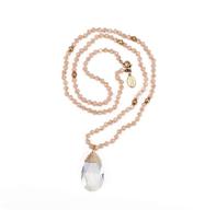 💎 handcrafted niumike crystal beads necklace with statement transparent pendant - long braided accessory for optimal style logo