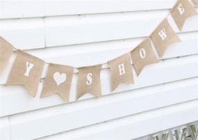 img 1 attached to 👶 dealzEpic - Rustic Burlap Baby Shower Banners - Swallowtail Shaped Party Decorations Props