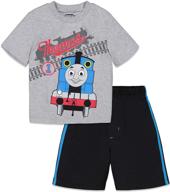 🚂 kids transport-themed t-shirt and breathable shorts set for toddler boys - thomas and friends logo
