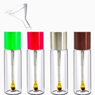 🌈 multipurpose omo upgraded sample bottle set with spoon, mini funnel - 4 bottles in brown, green, red, and silver logo