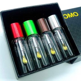 img 2 attached to 🌈 Multipurpose OMO Upgraded Sample Bottle Set with Spoon, Mini Funnel - 4 Bottles in Brown, Green, Red, and Silver