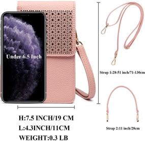 img 2 attached to Kingten Lightweight Leather Cell Phone Purse - Small Crossbody Bag Wristlet Purse With 2 Shoulder Straps For Women(Pink A)