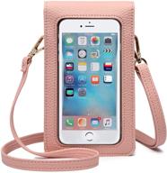 kingten lightweight leather cell phone purse - small crossbody bag wristlet purse with 2 shoulder straps for women(pink a) logo