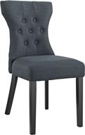 🪑 gray modern tufted upholstered fabric parsons kitchen and dining room chair by modway silhouette логотип