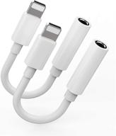 🎧 2-pack headphone adapter dongle to 3.5mm jack earphone audio aux connector for iphone 12/11/xs/x/8/7/pro/xr/se/max/plus | supports all ios lightning | compatible with ipad | car music accessories | headset logo