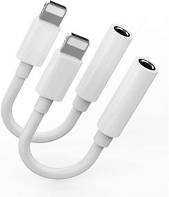 img 4 attached to 🎧 2-Pack Headphone Adapter Dongle to 3.5mm Jack Earphone Audio Aux Connector for iPhone 12/11/XS/X/8/7/pro/xr/SE/MAX/PLUS | Supports All iOS Lightning | Compatible with iPad | Car Music Accessories | Headset