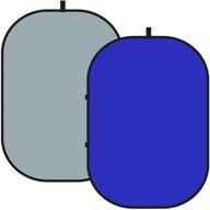 🔵 ниуер 2-в-1 хромакей сине-серый складной фон: выгиб, двусторонняя панель с серым и синим фоном 5'x7'/150x200 см с чехлом и молнией. логотип