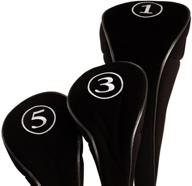 🏌️ premium black golf zipper head covers - ultimate protection for all fairway clubs and drivers up to 460cc logo