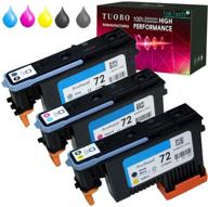 🖨️ tuobo 72 remanufactured printheads c9380a c9383a c9384a with updated chips - compatible with designjet t610 t620 t770 t790 t1100 t1120 1200 t1300 t2300 (1 set printhead) logo