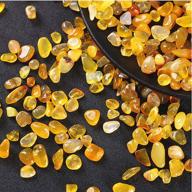 🌟 yellow agate tumbled chips stone: natural crushed crystal quartz for crafts, home decor & vases - 1lb (460g) logo