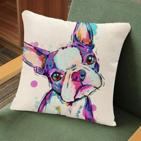 img 3 attached to YGGQF Animal Throw Pillow Cover: Charming Boston Terrier Design for Stylish Home Décor