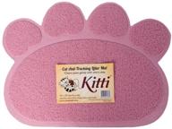 🐾 kitti cat litter anti tracking mats: paw print edition in pink - keep your home clean and stylish! logo