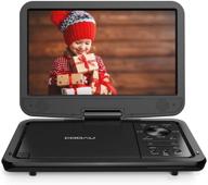 📀 cooau 12.5" portable dvd player - hd swivel screen, 5-hour battery, region free, usb/sd support, remote control – black logo