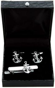 img 3 attached to 🚢 MRCUFF Anchor Cufflinks & Tie Bar Set: Premium Pair in Gift Box with Polishing Cloth