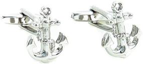 img 1 attached to 🚢 MRCUFF Anchor Cufflinks & Tie Bar Set: Premium Pair in Gift Box with Polishing Cloth