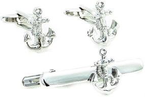 img 4 attached to 🚢 MRCUFF Anchor Cufflinks & Tie Bar Set: Premium Pair in Gift Box with Polishing Cloth