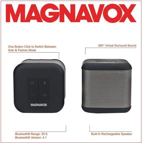 img 3 attached to 🔊 Ultimate Audio Experience: Magnavox MMA3627 Dual Mode Stereo Speakers with DSP, 360° Sound, Bluetooth Connectivity, and Rechargeable Battery
