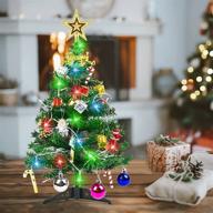 🎄 cl fun tabletop mini christmas tree with led lights and ornaments – festive 24'' diy desktop decoration for holiday indoor decor логотип