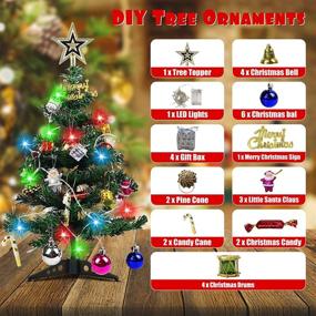 img 1 attached to 🎄 CL FUN Tabletop Mini Christmas Tree with LED Lights and Ornaments – Festive 24'' DIY Desktop Decoration for Holiday Indoor Decor