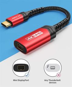 img 3 attached to 🔌 JSAUX Адаптер USB Type C к Mini DisplayPort 4K@60Гц кабель - Совместим с MacBook Pro 2019 2018, Dell XPS, Samsung Galaxy S21 S20 Plus - Красный