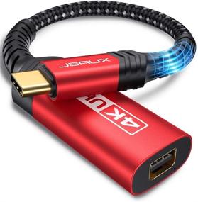 img 4 attached to 🔌 JSAUX Адаптер USB Type C к Mini DisplayPort 4K@60Гц кабель - Совместим с MacBook Pro 2019 2018, Dell XPS, Samsung Galaxy S21 S20 Plus - Красный