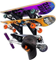 🛹 maximize space with skateboard rack wall mount: longboard hangers, 3-board wall storage, load bearing design for longboards, scooters, electric skateboards, helmets logo