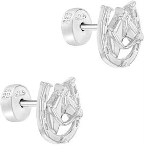 img 3 attached to Sterling Silver Equestrian Safety Earrings