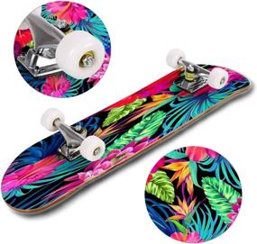 img 1 attached to Cuskip Tropical Skateboard Longboard Skateboards