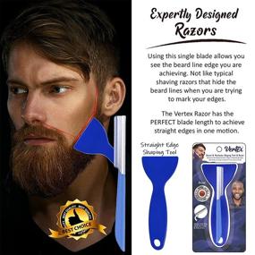 img 3 attached to Travel Razor for Beard Shaping – Mustache and Beard Trimmer Tool for Precise 🧔 Edging, Goatee Shaper, and Straight Mustache Styling – Stainless Steel Straightener Blade with Disposable Razors