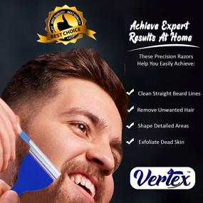 img 1 attached to Travel Razor for Beard Shaping – Mustache and Beard Trimmer Tool for Precise 🧔 Edging, Goatee Shaper, and Straight Mustache Styling – Stainless Steel Straightener Blade with Disposable Razors