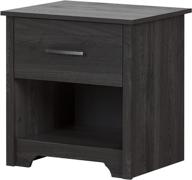 🛏️ stylish south shore fusion nightstand: gray oak with modern grooved metal handles логотип