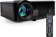 pyle prjle33 5” lcd panel led video projector: 📽️ home theater with stereo speakers, hdmi ports, and keystone adjustment logo