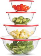🥣 8-piece mixing bowl set with bpa-free lids – superior glass bowls for meal prep, food storage, cooking, and baking – space-saving nesting design logo