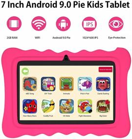 img 3 attached to 📱 Kids Tablet 7 Inch - 2GB RAM, 32GB Storage - Android 9.0 Edition - Pre-Installed Learning Apps - Parental Control - Pink