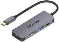 qgeem 4-in-1 usb c hub adapter - 4k hdmi, 100w power delivery, usb 3.0, thunderbolt 3 multiport hub compatible with macbook pro, xps, ipad pro, and more type c devices logo